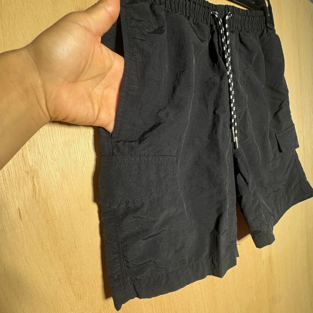 Original Use Kids Black Cargo Shorts Elastic Waist Drawstring Size XS